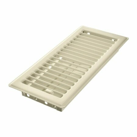 IMPERIAL MFG Imperial Floor Register, 10 in L, 4 in W, Steel, Almond RG0244